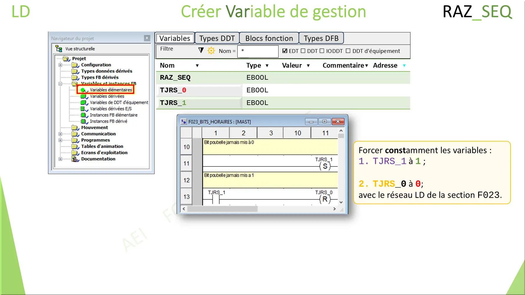 ST Créer Variable de gestion